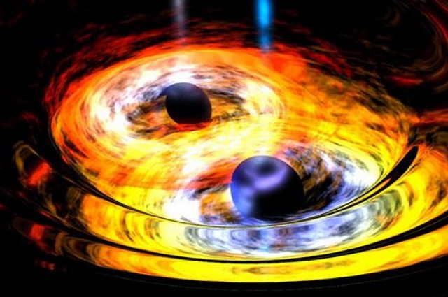 Забележано е спојување на две супермасивни црни дупки