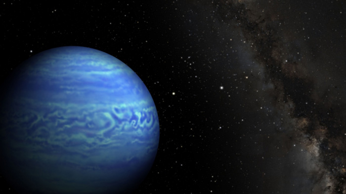 Уметничка перспектива која го покажува објектот WISE JO85510.83-071442.5, кој претставува најладното откриено кафено џуџе. Заслуги: Пен Стејт Универзитетот/НАСА/Калтек