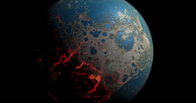 Удари од џиновски астероиди на Земјата во раните фази од нејзиното формирање