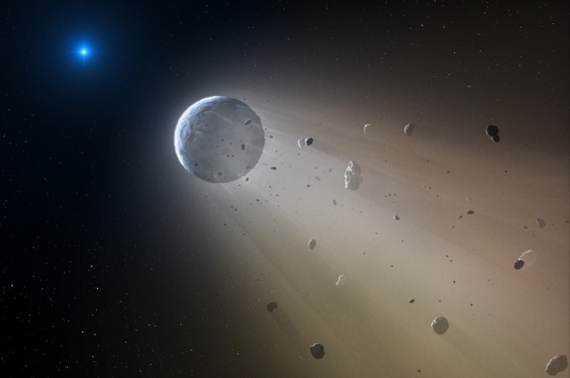 Планетата се распаѓа орбитирајќи околу ѕвездата. Извор: Марк Гарлик.