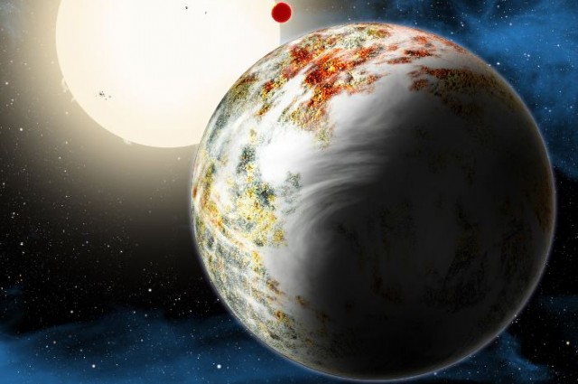 Илустрација на Кеплер 10ц. Огромен кандидат за карпеста планета кој најверојатно ќе биде засенет од новооткирената БД+20594б. Извор: Harvard-Smithsonian Center for Astrophysics/David Aguilar